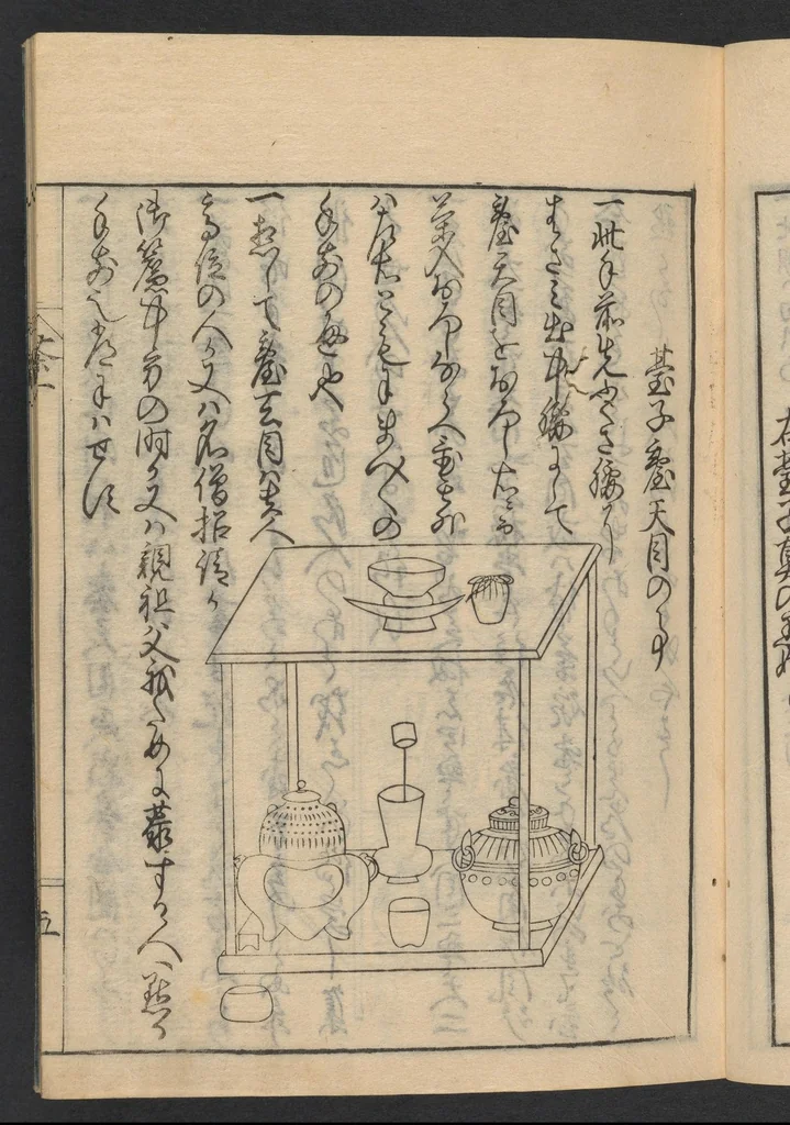 An illustration from Kokon chadō zensho, 1694, leaf 9