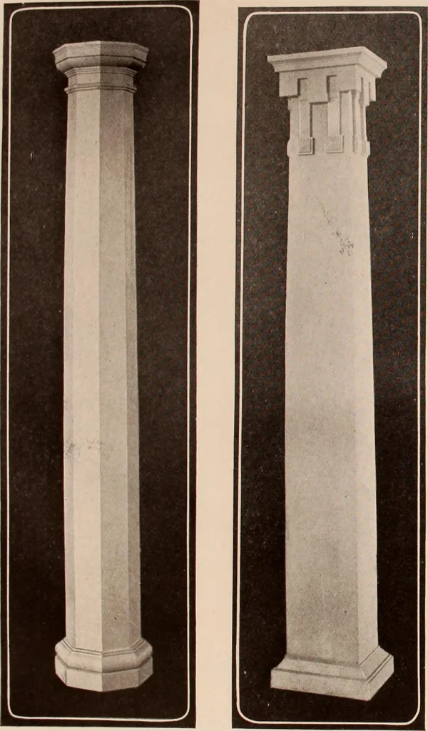 An illustration from Koll's patent lock-joint staved and turned columns., 1913, leaf 25
