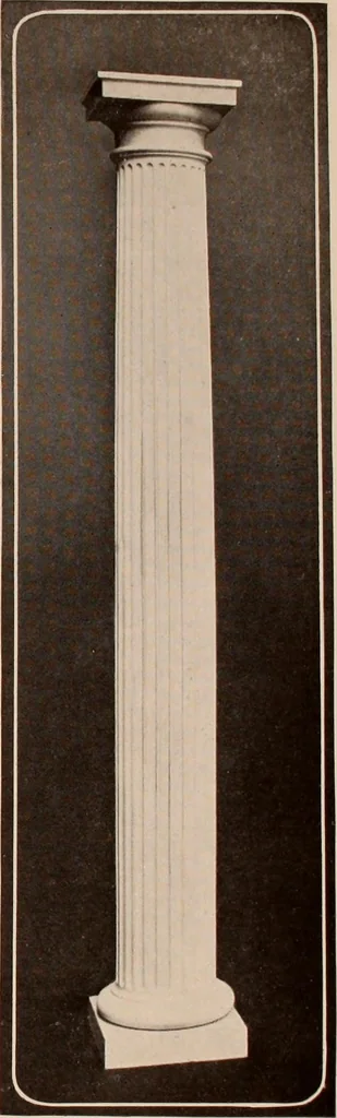 An illustration from Koll's patent lock-joint staved and turned columns., 1913, leaf 28