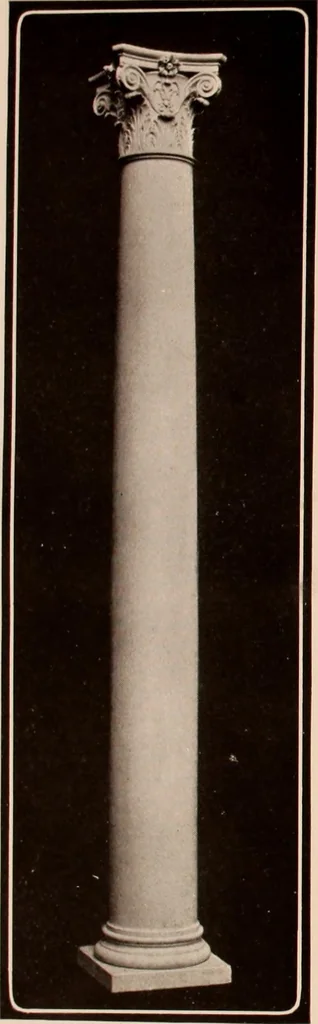 An illustration from Koll's patent lock-joint staved and turned columns., 1913, leaf 38