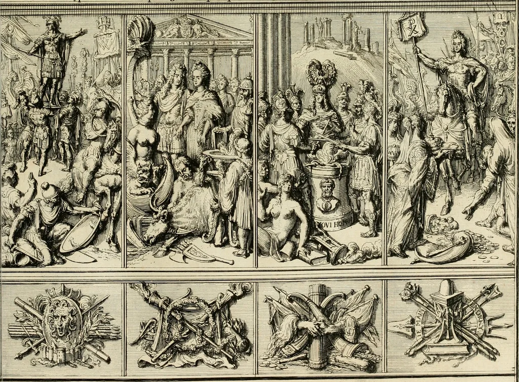 An illustration from Komste van Zyne Majesteit Willem III. koning van Groot Britanje, enz. in Holland, of, Te omstandelyke beschryving van alles, : het welke op des zelfs komste en geduurende zyn verblyf, in's Graavenhaage en elders, ten teeken van vreugde en eere, is opgerecht en voorgevallen, 1691, leaf 104