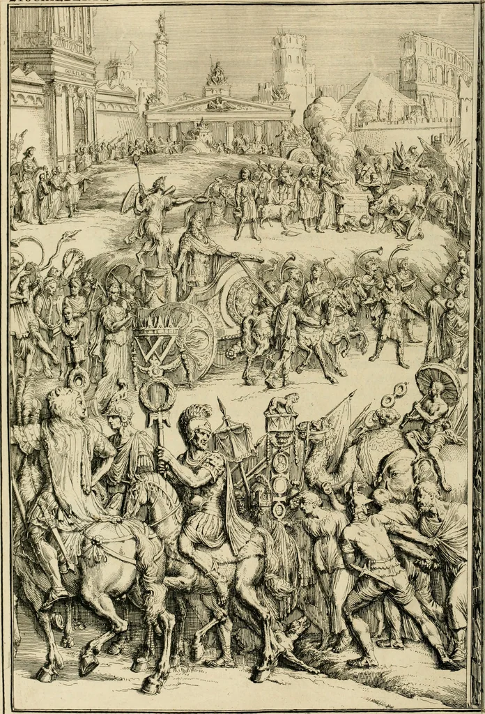 An illustration from Komste van Zyne Majesteit Willem III. koning van Groot Britanje, enz. in Holland, of, Te omstandelyke beschryving van alles, : het welke op des zelfs komste en geduurende zyn verblyf, in's Graavenhaage en elders, ten teeken van vreugde en eere, is opgerecht en voorgevallen, 1691, leaf 119