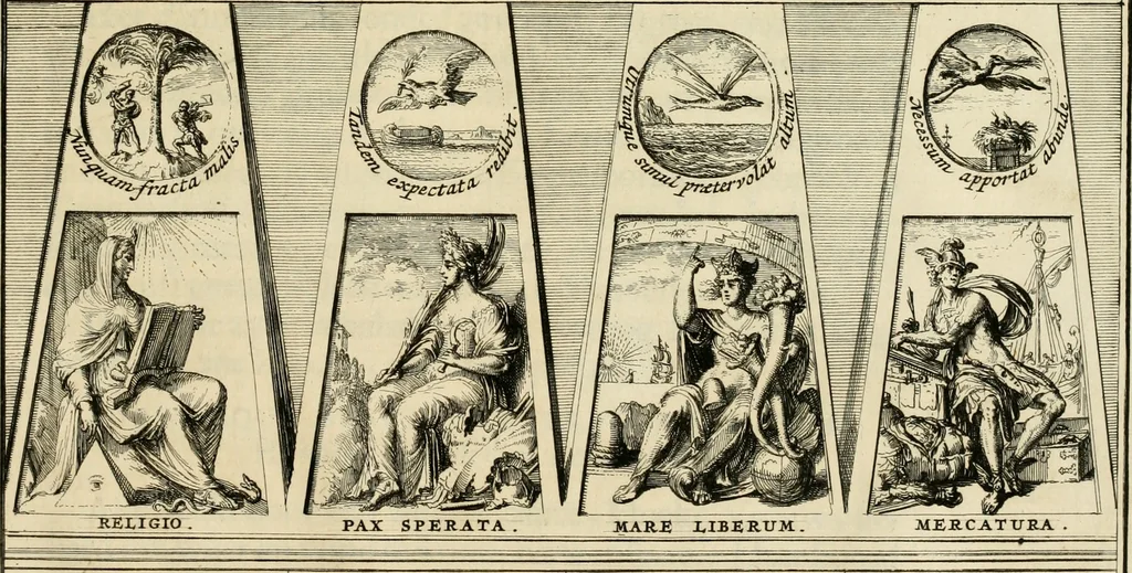 An illustration from Komste van Zyne Majesteit Willem III. koning van Groot Britanje, enz. in Holland, of, Te omstandelyke beschryving van alles, : het welke op des zelfs komste en geduurende zyn verblyf, in's Graavenhaage en elders, ten teeken van vreugde en eere, is opgerecht en voorgevallen, 1691, leaf 142
