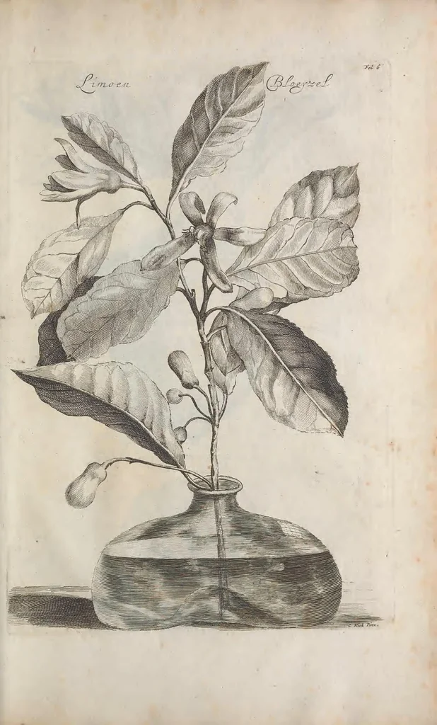 An illustration from De koninglycke hovenier aanwyzende de middelen om boomen : bloemen en kruyden te zaayen, planten, aen queeken en voort teelen : met konstige koperen platen verciert, 1676, leaf 313