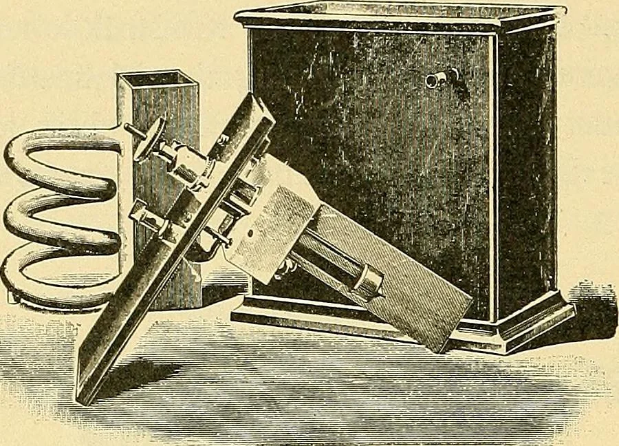An illustration from Konstruktion, Bau und Betrieb von Funkeninduktoren und deren Anwendung, mit besonderer Berücksichtigung der Röntgenstrahlen-Technik, 1904, leaf 107