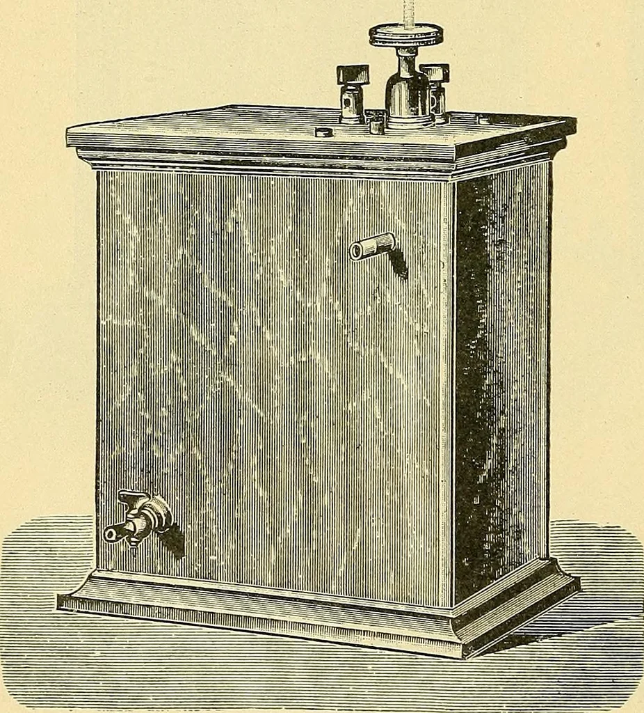 An illustration from Konstruktion, Bau und Betrieb von Funkeninduktoren und deren Anwendung, mit besonderer Berücksichtigung der Röntgenstrahlen-Technik, 1904, leaf 107