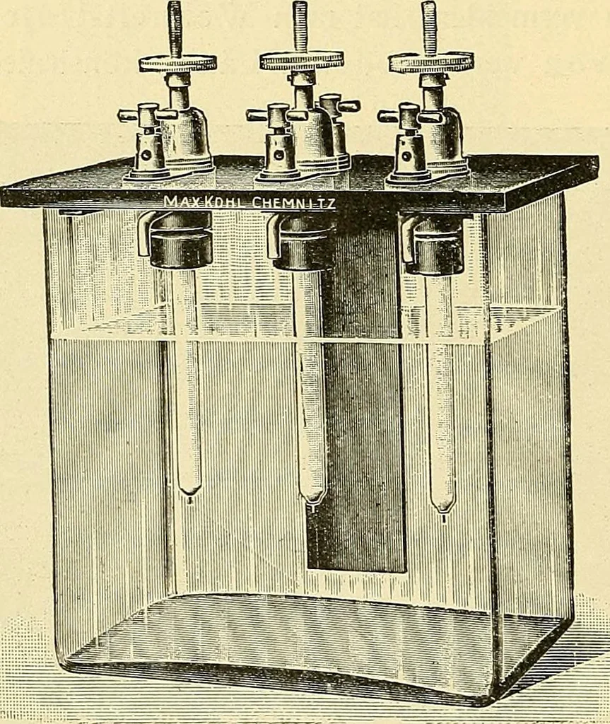 An illustration from Konstruktion, Bau und Betrieb von Funkeninduktoren und deren Anwendung, mit besonderer Berücksichtigung der Röntgenstrahlen-Technik, 1904, leaf 109