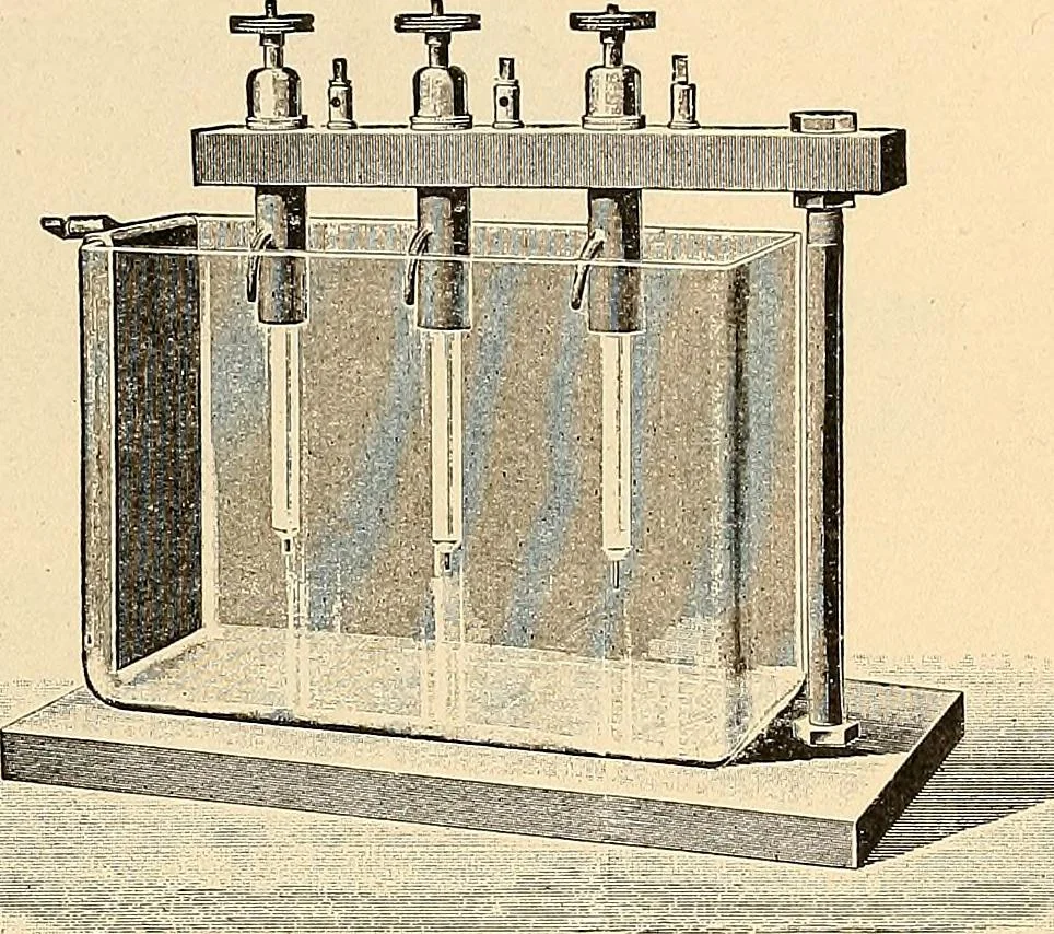 An illustration from Konstruktion, Bau und Betrieb von Funkeninduktoren und deren Anwendung, mit besonderer Berücksichtigung der Röntgenstrahlen-Technik, 1904, leaf 110