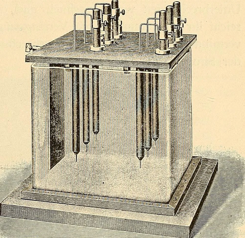 An illustration from Konstruktion, Bau und Betrieb von Funkeninduktoren und deren Anwendung, mit besonderer Berücksichtigung der Röntgenstrahlen-Technik, 1904, leaf 110
