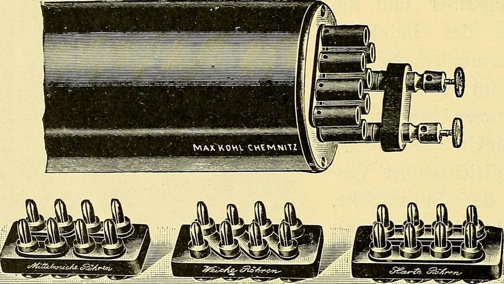 An illustration from Konstruktion, Bau und Betrieb von Funkeninduktoren und deren Anwendung, mit besonderer Berücksichtigung der Röntgenstrahlen-Technik, 1904, leaf 111