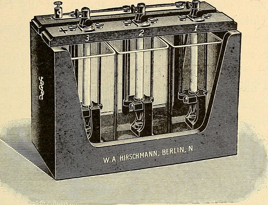 An illustration from Konstruktion, Bau und Betrieb von Funkeninduktoren und deren Anwendung, mit besonderer Berücksichtigung der Röntgenstrahlen-Technik, 1904, leaf 114
