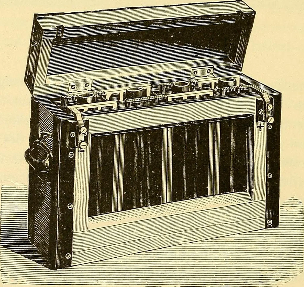 An illustration from Konstruktion, Bau und Betrieb von Funkeninduktoren und deren Anwendung, mit besonderer Berücksichtigung der Röntgenstrahlen-Technik, 1904, leaf 129