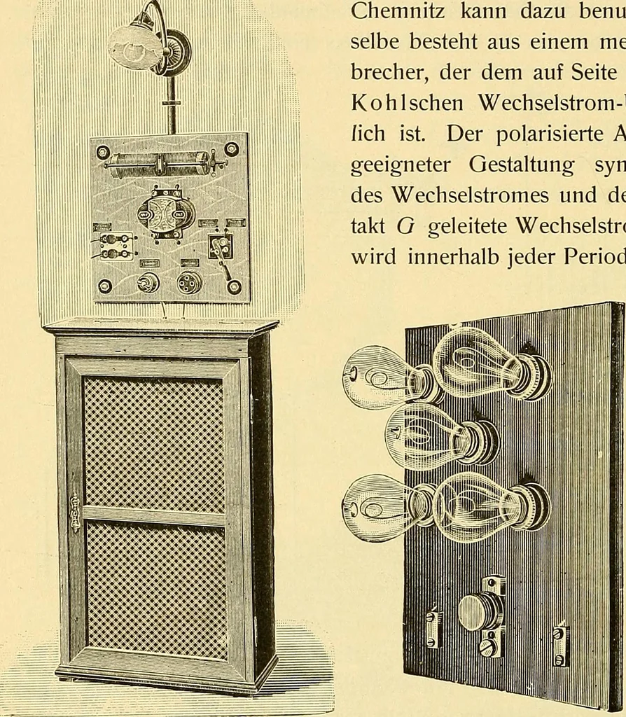 An illustration from Konstruktion, Bau und Betrieb von Funkeninduktoren und deren Anwendung, mit besonderer Berücksichtigung der Röntgenstrahlen-Technik, 1904, leaf 131
