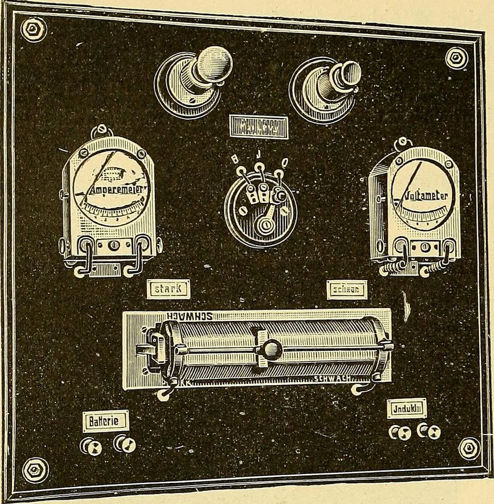 An illustration from Konstruktion, Bau und Betrieb von Funkeninduktoren und deren Anwendung, mit besonderer Berücksichtigung der Röntgenstrahlen-Technik, 1904, leaf 145