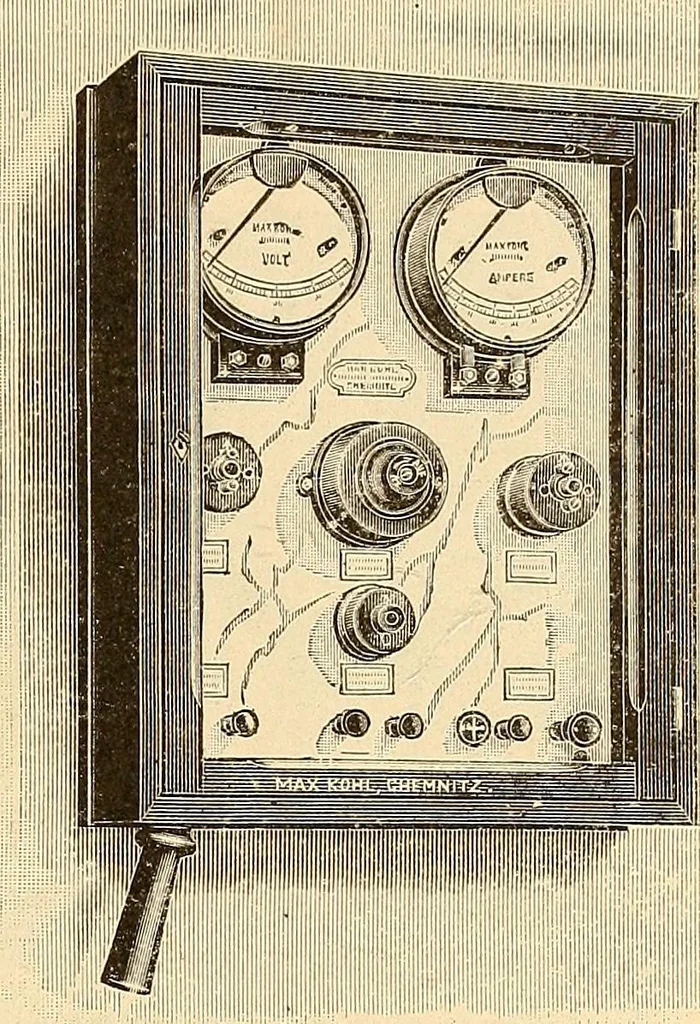 An illustration from Konstruktion, Bau und Betrieb von Funkeninduktoren und deren Anwendung, mit besonderer Berücksichtigung der Röntgenstrahlen-Technik, 1904, leaf 146
