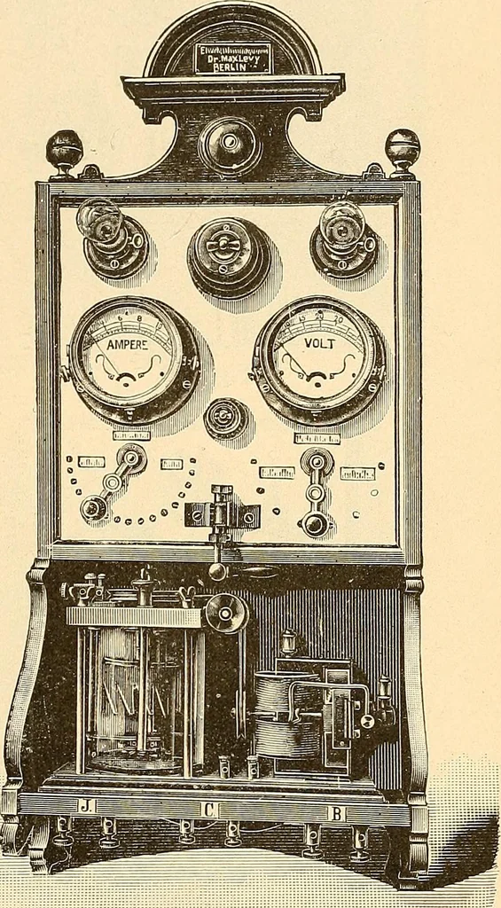 An illustration from Konstruktion, Bau und Betrieb von Funkeninduktoren und deren Anwendung, mit besonderer Berücksichtigung der Röntgenstrahlen-Technik, 1904, leaf 148