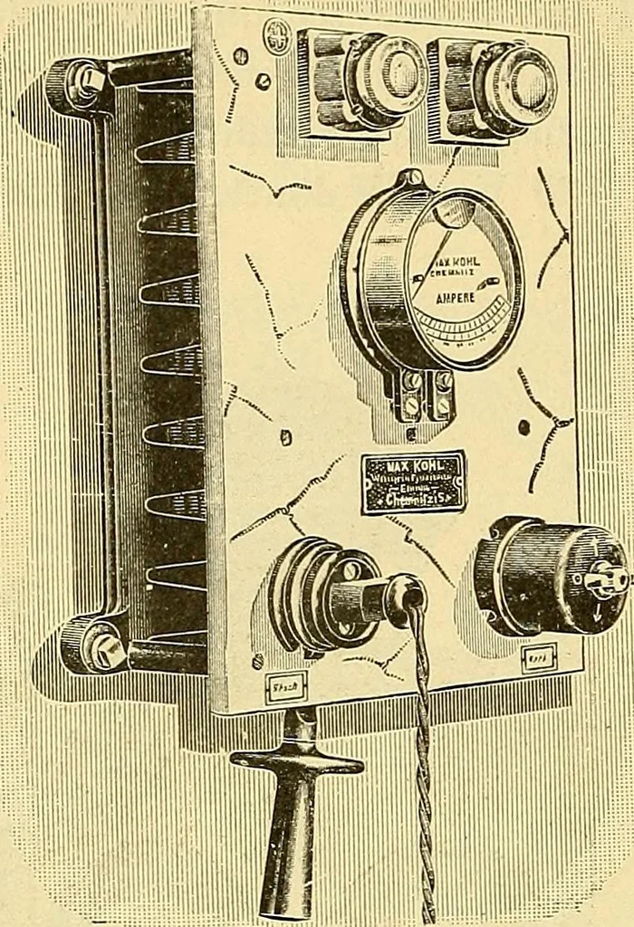 An illustration from Konstruktion, Bau und Betrieb von Funkeninduktoren und deren Anwendung, mit besonderer Berücksichtigung der Röntgenstrahlen-Technik, 1904, leaf 149