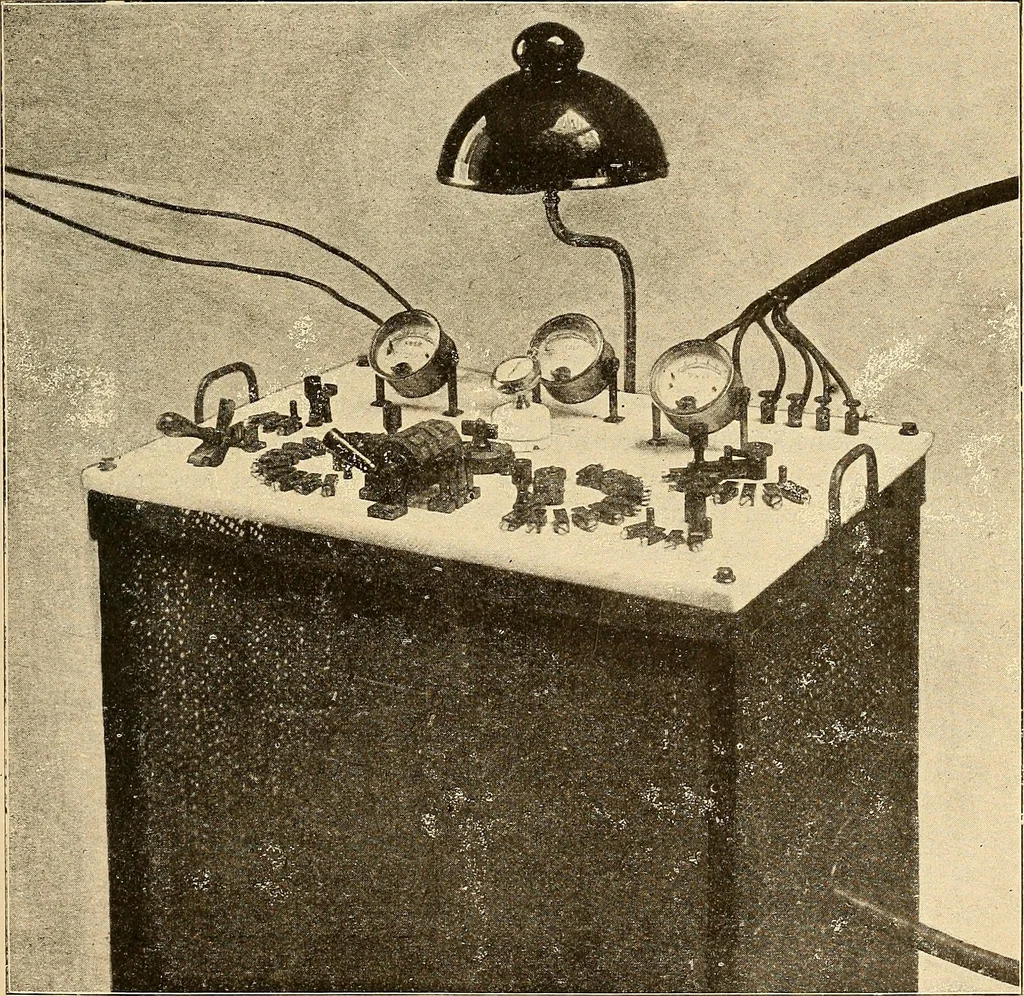 An illustration from Konstruktion, Bau und Betrieb von Funkeninduktoren und deren Anwendung, mit besonderer Berücksichtigung der Röntgenstrahlen-Technik, 1904, leaf 152