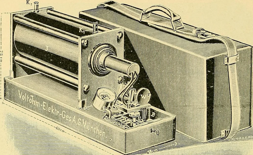 An illustration from Konstruktion, Bau und Betrieb von Funkeninduktoren und deren Anwendung, mit besonderer Berücksichtigung der Röntgenstrahlen-Technik, 1904, leaf 167
