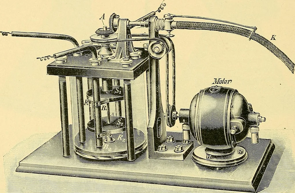 An illustration from Konstruktion, Bau und Betrieb von Funkeninduktoren und deren Anwendung, mit besonderer Berücksichtigung der Röntgenstrahlen-Technik, 1904, leaf 193