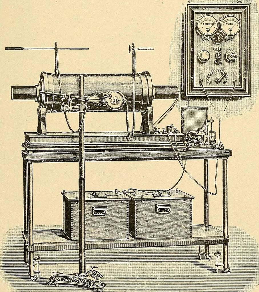 An illustration from Konstruktion, Bau und Betrieb von Funkeninduktoren und deren Anwendung, mit besonderer Berücksichtigung der Röntgenstrahlen-Technik, 1904, leaf 224