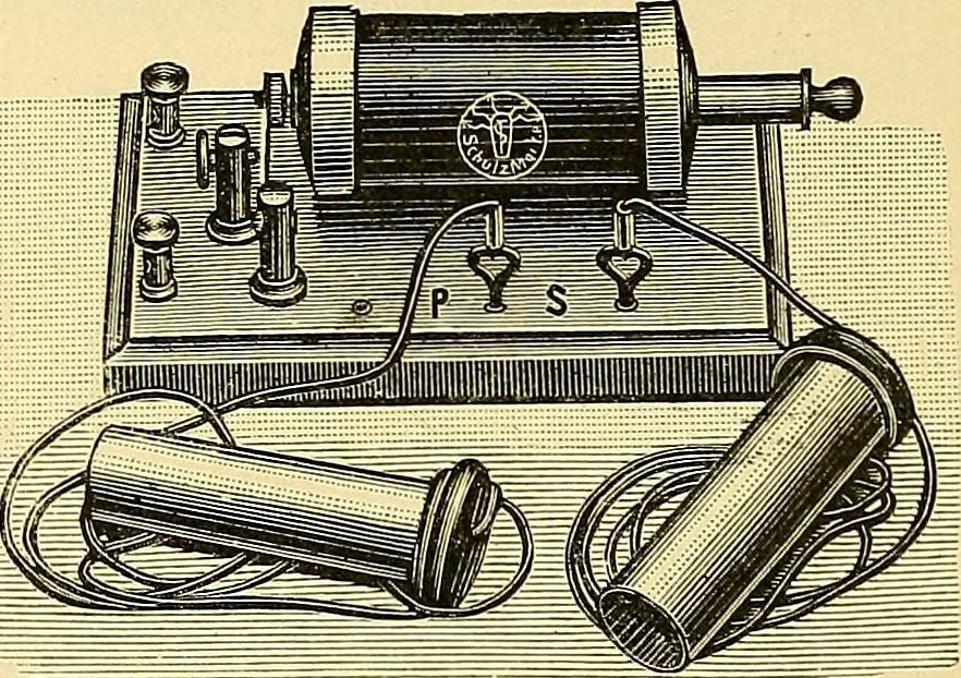 An illustration from Konstruktion, Bau und Betrieb von Funkeninduktoren und deren Anwendung, mit besonderer Berücksichtigung der Röntgenstrahlen-Technik, 1904, leaf 23