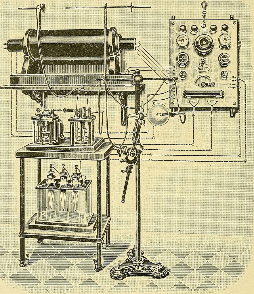 An illustration from Konstruktion, Bau und Betrieb von Funkeninduktoren und deren Anwendung, mit besonderer Berücksichtigung der Röntgenstrahlen-Technik, 1904, leaf 231