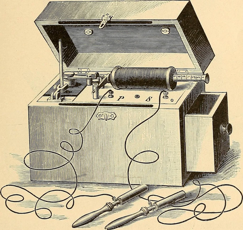 An illustration from Konstruktion, Bau und Betrieb von Funkeninduktoren und deren Anwendung, mit besonderer Berücksichtigung der Röntgenstrahlen-Technik, 1904, leaf 24