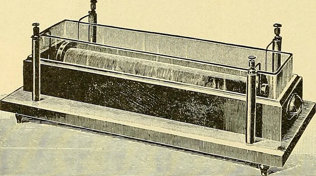 An illustration from Konstruktion, Bau und Betrieb von Funkeninduktoren und deren Anwendung, mit besonderer Berücksichtigung der Röntgenstrahlen-Technik, 1904, leaf 247