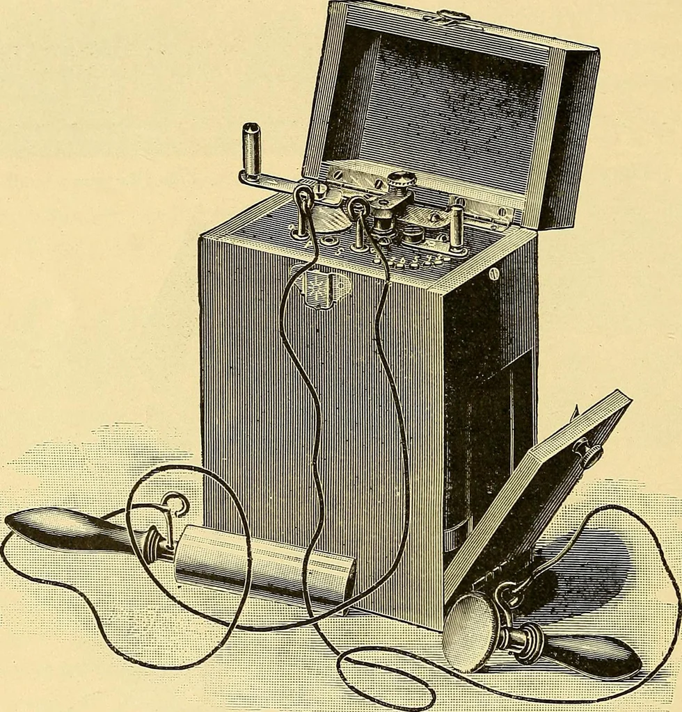 An illustration from Konstruktion, Bau und Betrieb von Funkeninduktoren und deren Anwendung, mit besonderer Berücksichtigung der Röntgenstrahlen-Technik, 1904, leaf 25