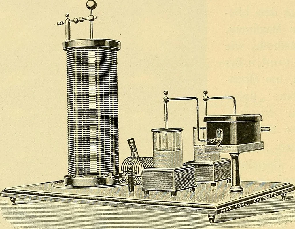 An illustration from Konstruktion, Bau und Betrieb von Funkeninduktoren und deren Anwendung, mit besonderer Berücksichtigung der Röntgenstrahlen-Technik, 1904, leaf 253