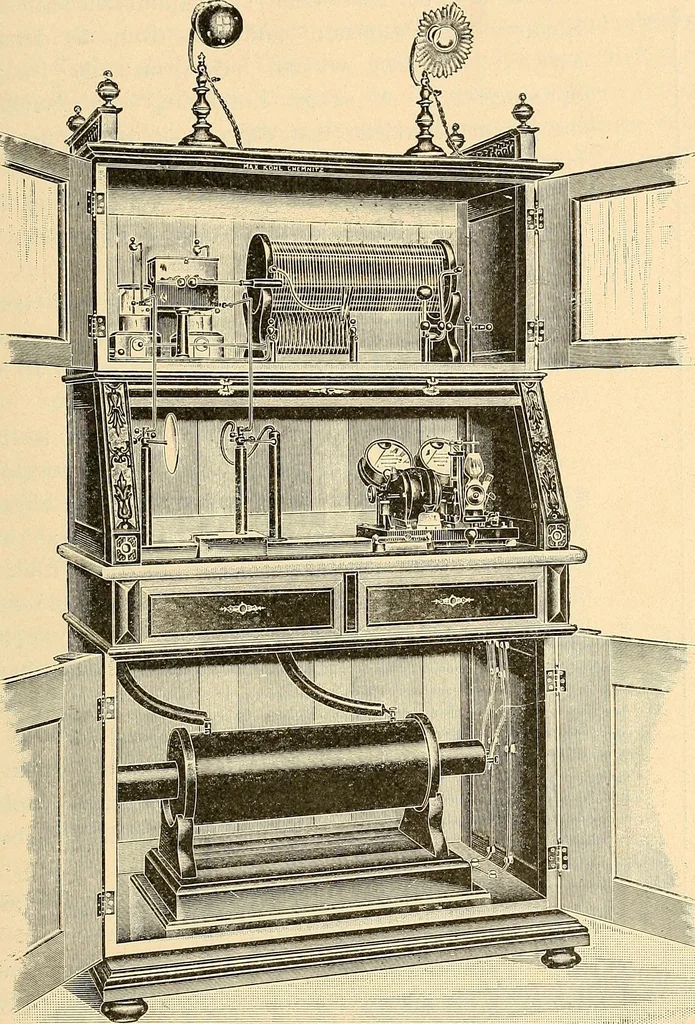An illustration from Konstruktion, Bau und Betrieb von Funkeninduktoren und deren Anwendung, mit besonderer Berücksichtigung der Röntgenstrahlen-Technik, 1904, leaf 254