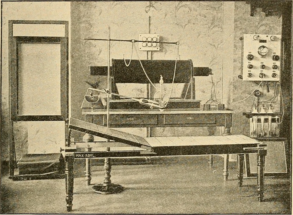 An illustration from Konstruktion, Bau und Betrieb von Funkeninduktoren und deren Anwendung, mit besonderer Berücksichtigung der Röntgenstrahlen-Technik, 1904, leaf 276