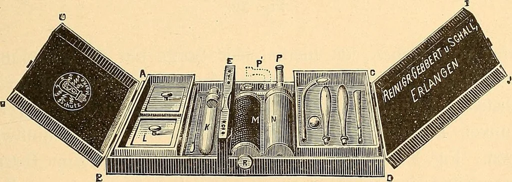 An illustration from Konstruktion, Bau und Betrieb von Funkeninduktoren und deren Anwendung, mit besonderer Berücksichtigung der Röntgenstrahlen-Technik, 1904, leaf 30