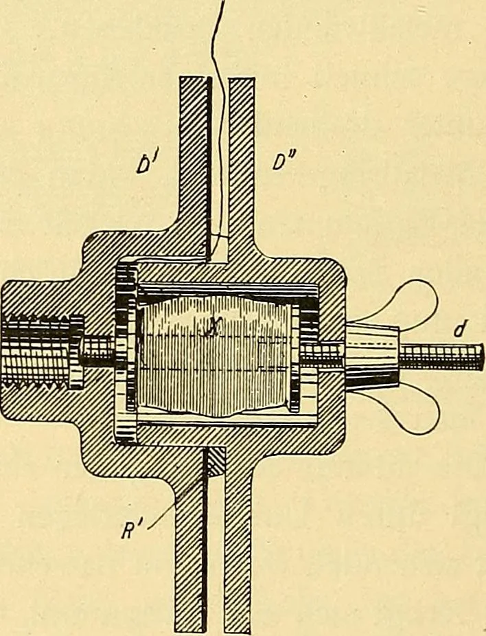 An illustration from Konstruktion, Bau und Betrieb von Funkeninduktoren und deren Anwendung, mit besonderer Berücksichtigung der Röntgenstrahlen-Technik, 1904, leaf 47