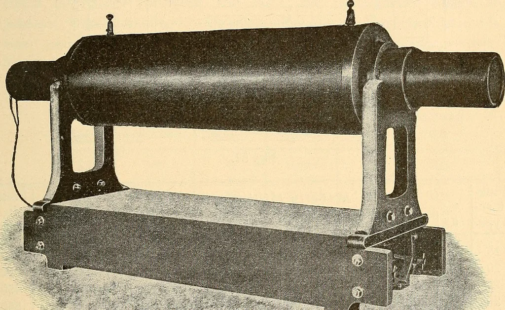 An illustration from Konstruktion, Bau und Betrieb von Funkeninduktoren und deren Anwendung, mit besonderer Berücksichtigung der Röntgenstrahlen-Technik, 1904, leaf 58