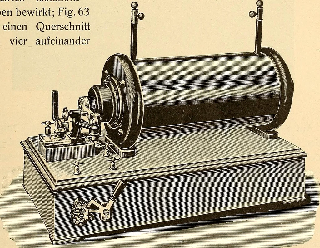An illustration from Konstruktion, Bau und Betrieb von Funkeninduktoren und deren Anwendung, mit besonderer Berücksichtigung der Röntgenstrahlen-Technik, 1904, leaf 62
