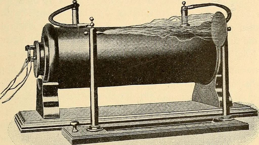 An illustration from Konstruktion, Bau und Betrieb von Funkeninduktoren und deren Anwendung, mit besonderer Berücksichtigung der Röntgenstrahlen-Technik, 1904, leaf 68