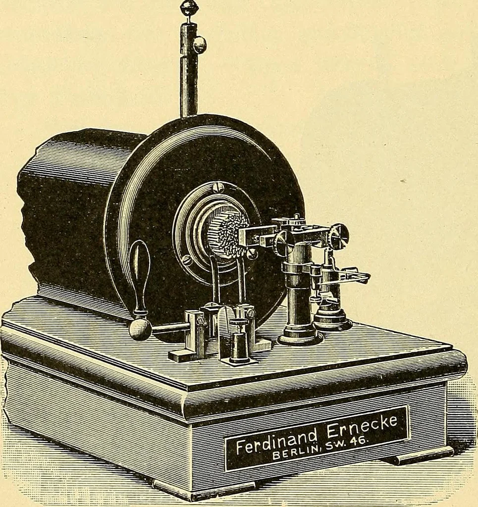 An illustration from Konstruktion, Bau und Betrieb von Funkeninduktoren und deren Anwendung, mit besonderer Berücksichtigung der Röntgenstrahlen-Technik, 1904, leaf 79