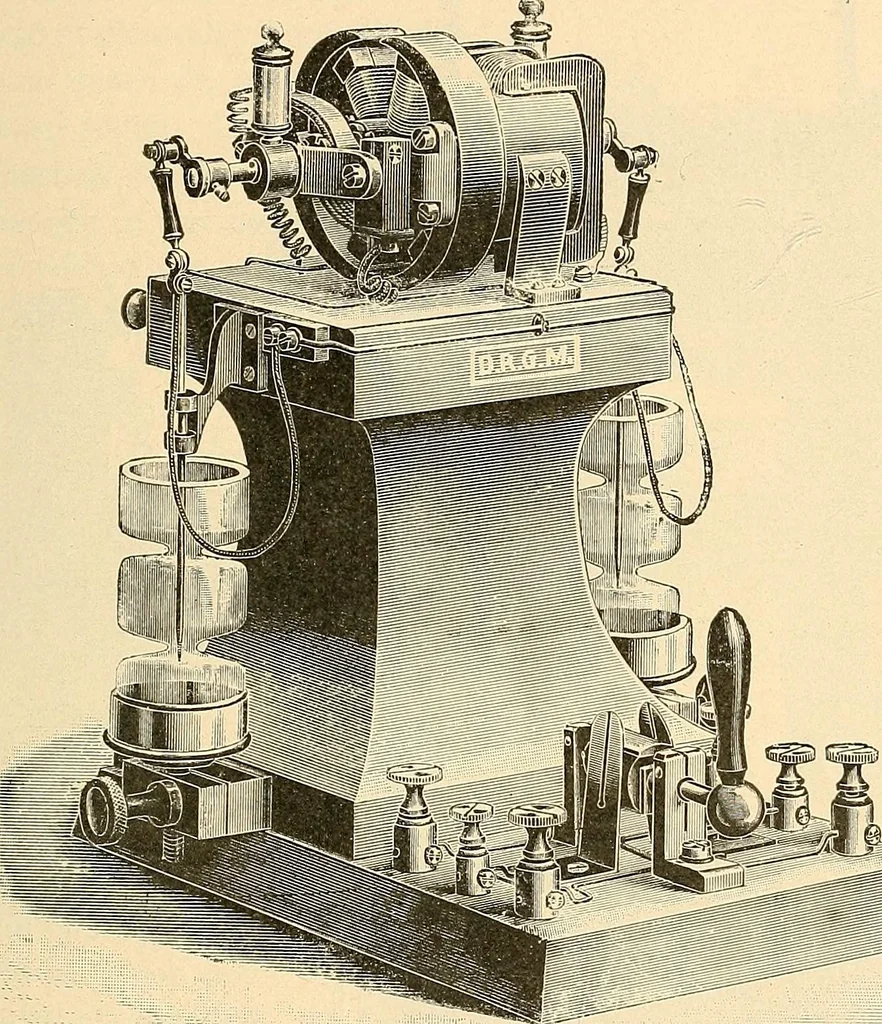 An illustration from Konstruktion, Bau und Betrieb von Funkeninduktoren und deren Anwendung, mit besonderer Berücksichtigung der Röntgenstrahlen-Technik, 1904, leaf 92