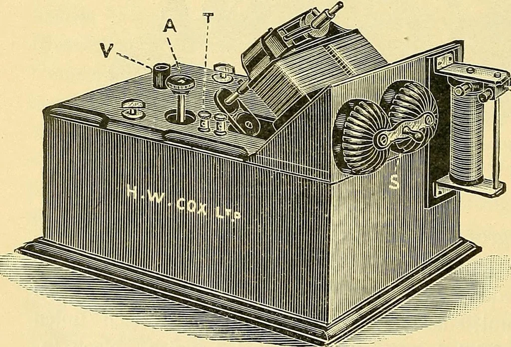 An illustration from Konstruktion, Bau und Betrieb von Funkeninduktoren und deren Anwendung, mit besonderer Berücksichtigung der Röntgenstrahlen-Technik, 1904, leaf 93
