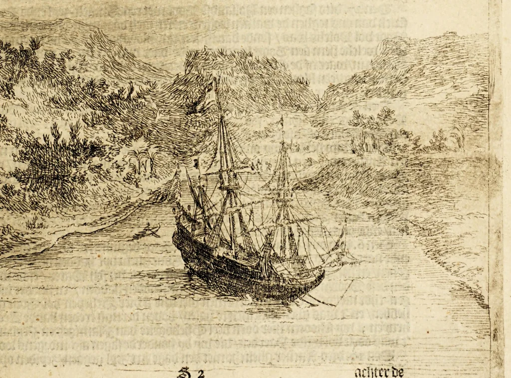 An illustration from Korte historiael, ende journaels aenteyckeninge, van verscheyden voyagiens in de vier deelen des wereldts-ronde, : als Europa, Africa, Asia, ende Amerika gedaen,, 1655, leaf 155