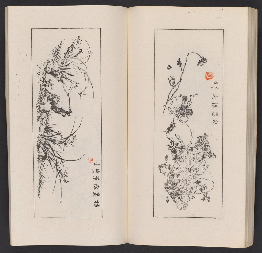 An illustration from Kōkōkan gashō, 1886, leaf 42