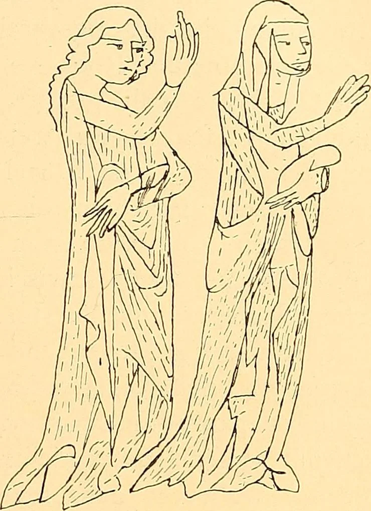 An illustration from Körperpflege und Kleidung bei den Deutschen von den ältesten geschichtlichen Zeiten bis zum 16. Jahrhundert, 1903, leaf 332