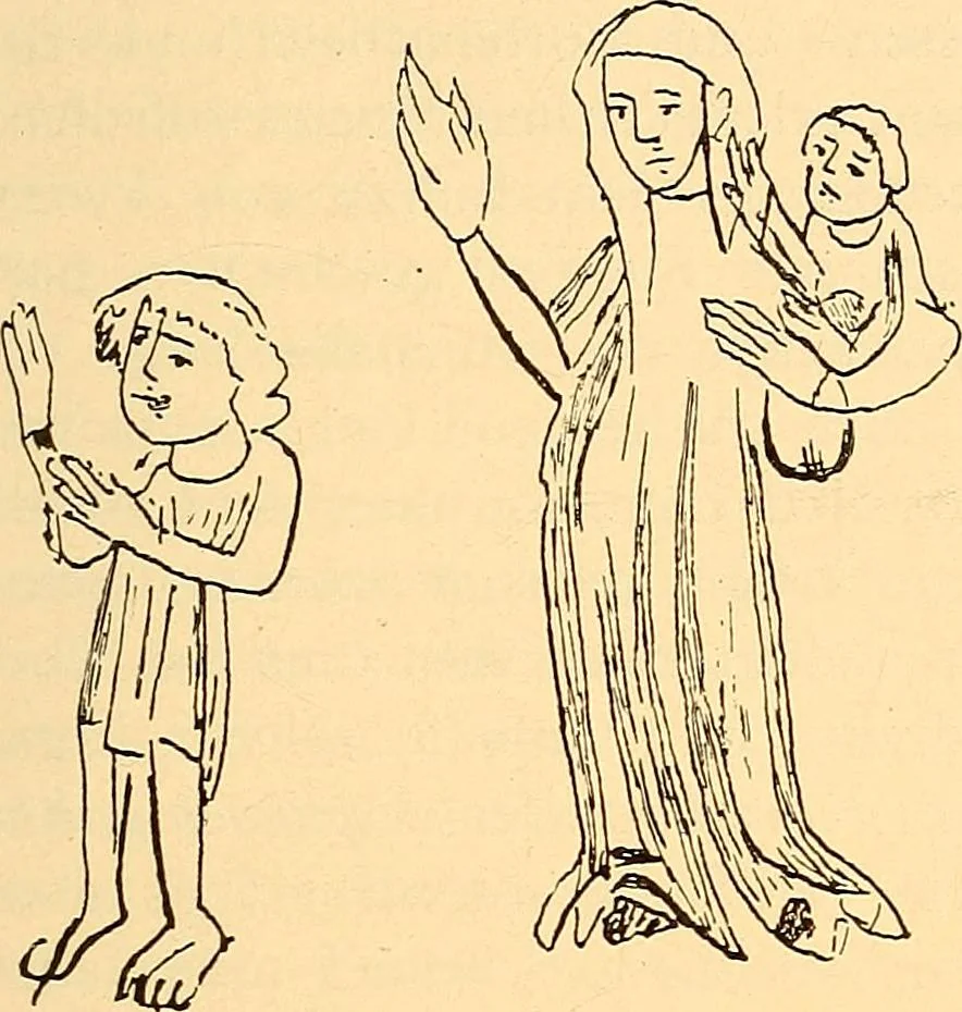 An illustration from Körperpflege und Kleidung bei den Deutschen von den ältesten geschichtlichen Zeiten bis zum 16. Jahrhundert, 1903, leaf 338
