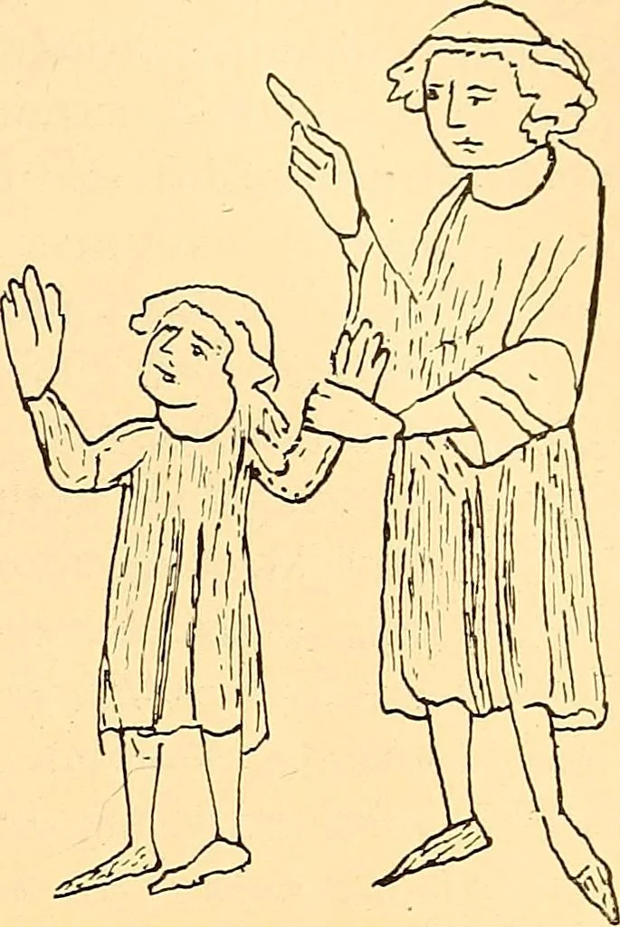 An illustration from Körperpflege und Kleidung bei den Deutschen von den ältesten geschichtlichen Zeiten bis zum 16. Jahrhundert, 1903, leaf 338