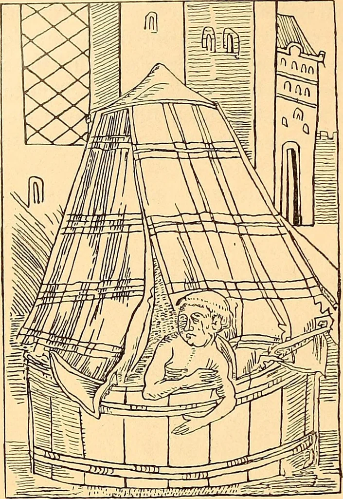 An illustration from Körperpflege und Kleidung bei den Deutschen von den ältesten geschichtlichen Zeiten bis zum 16. Jahrhundert, 1903, leaf 69