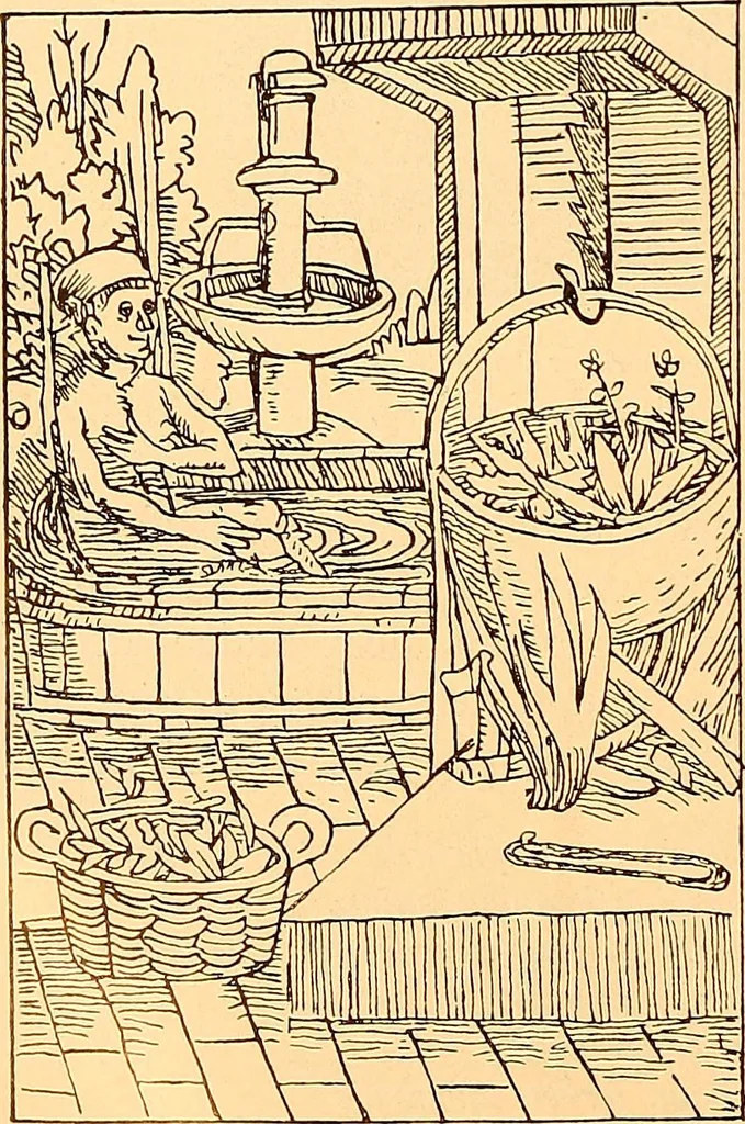 An illustration from Körperpflege und Kleidung bei den Deutschen von den ältesten geschichtlichen Zeiten bis zum 16. Jahrhundert, 1903, leaf 69