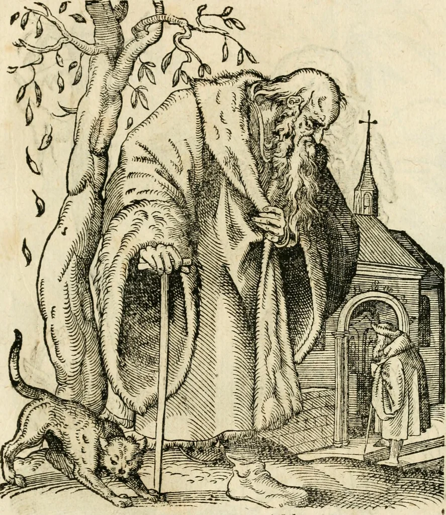 An illustration from Kunstbüchlin : Darinnen neben Fürbildung vieler, geistlicher vnnd weltlicher, hohes vnd niderstands Personen, so dann auch der Türkischen Käyser derselben obersten allerhandt kunstreiche Stück vnnd Figuren : auch die sieben Planeten, zehen alter Rittmeister vnnd Befelchshaber, Reutern vnd Contrafactur der Pferde, allerlen Thurnier, Fechten vnd dann erliche Helm vnd Helmdecken begriffen : Alles auff das zierlicht vnd künstlichst gerissen, 1599, leaf 138