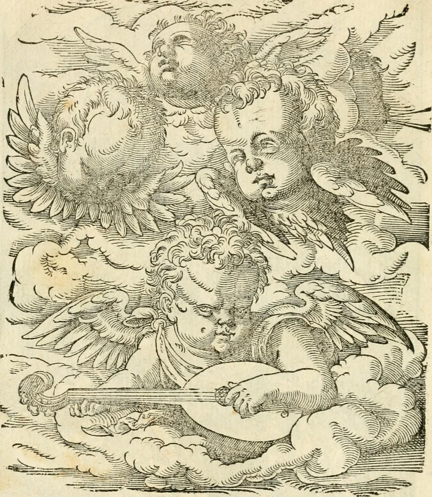 An illustration from Kunstbüchlin : Darinnen neben Fürbildung vieler, geistlicher vnnd weltlicher, hohes vnd niderstands Personen, so dann auch der Türkischen Käyser derselben obersten allerhandt kunstreiche Stück vnnd Figuren : auch die sieben Planeten, zehen alter Rittmeister vnnd Befelchshaber, Reutern vnd Contrafactur der Pferde, allerlen Thurnier, Fechten vnd dann erliche Helm vnd Helmdecken begriffen : Alles auff das zierlicht vnd künstlichst gerissen, 1599, leaf 15